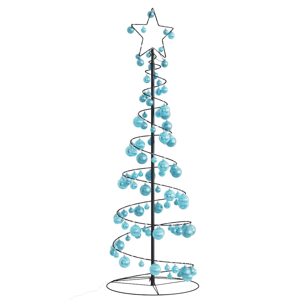 Kerstboom lichtkegel met kerstballen 100 LED's warmwitte 150 cm