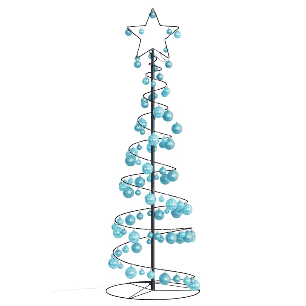 Kerstboom lichtkegel met kerstballen 100 LED's warmwitte 150 cm