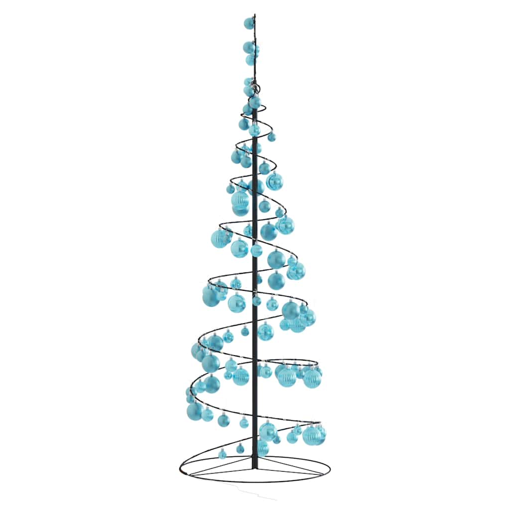 Kerstboom lichtkegel met kerstballen 100 LED's warmwitte 150 cm