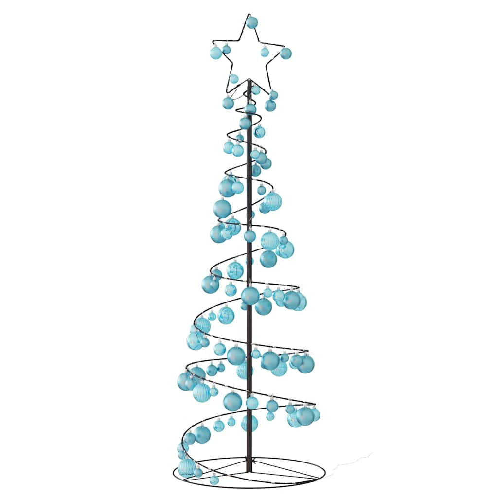 Kerstboom lichtkegel met kerstballen 100 LED's warmwitte 150 cm