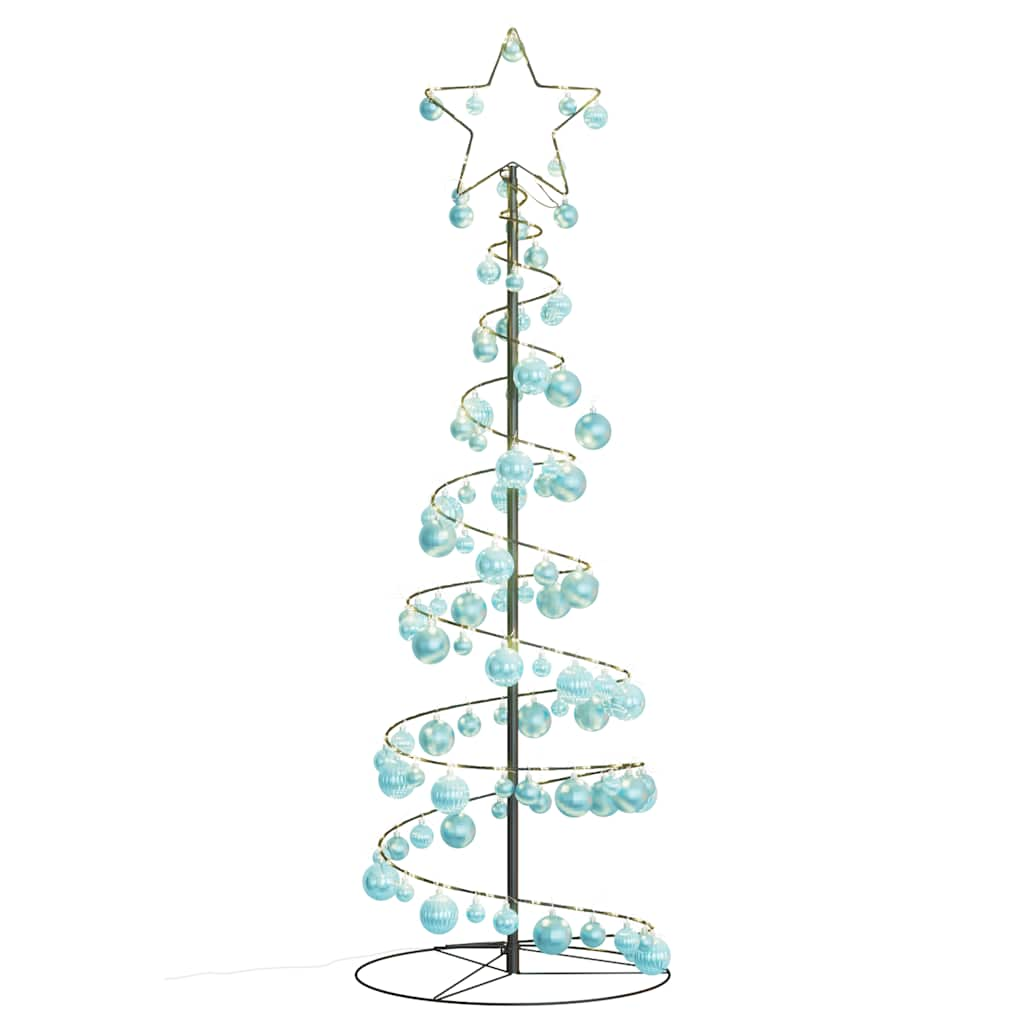 Kerstboom lichtkegel met kerstballen 100 LED's warmwitte 150 cm