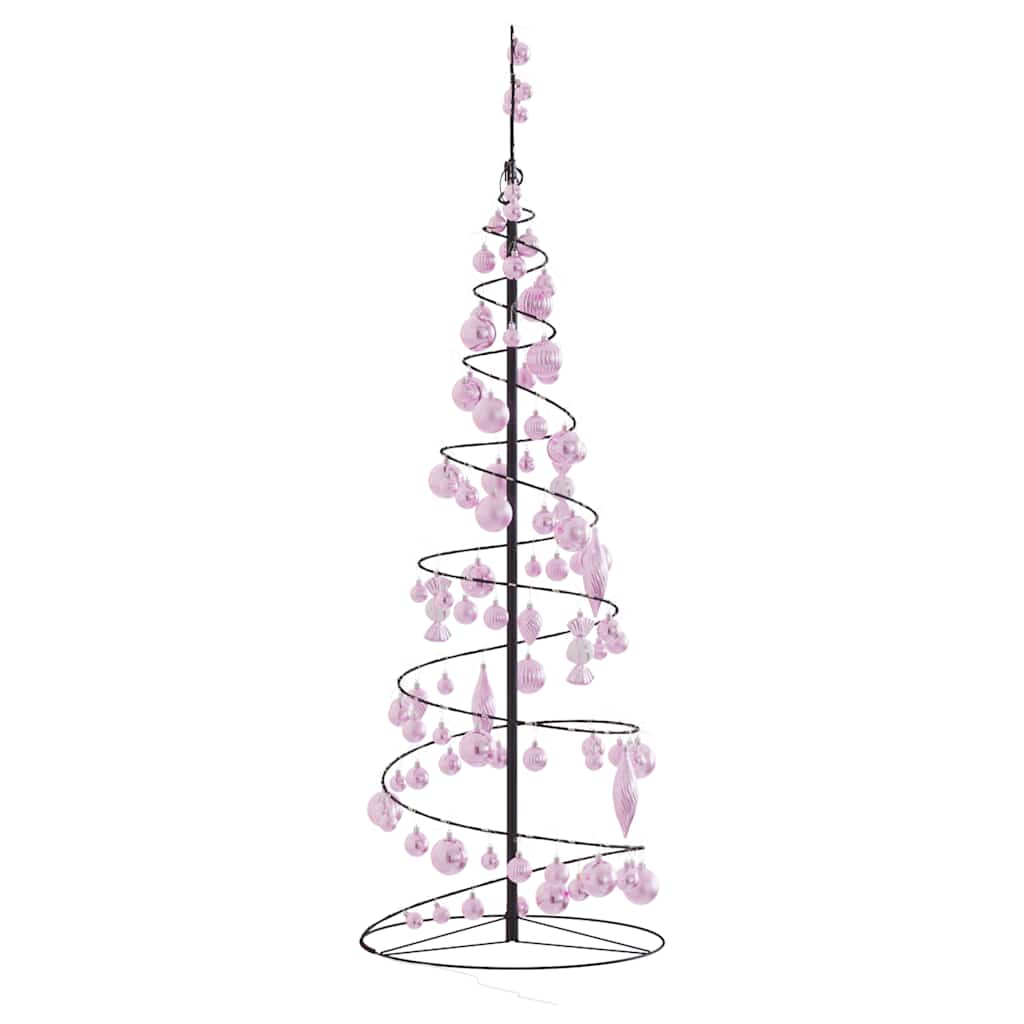 Kerstboom lichtkegel met kerstballen 100 LED's warmwitte 150 cm