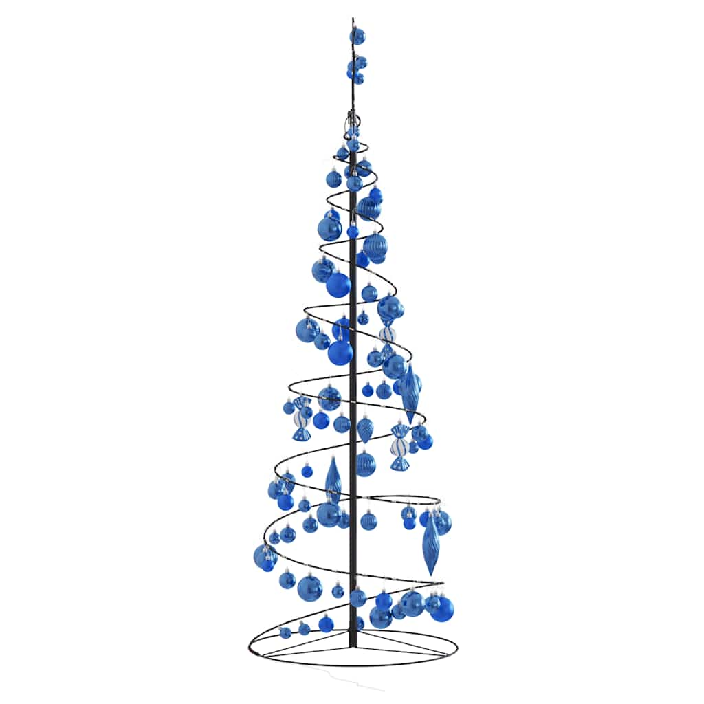 Kerstboom lichtkegel met kerstballen 100 LED's warmwitte 150 cm