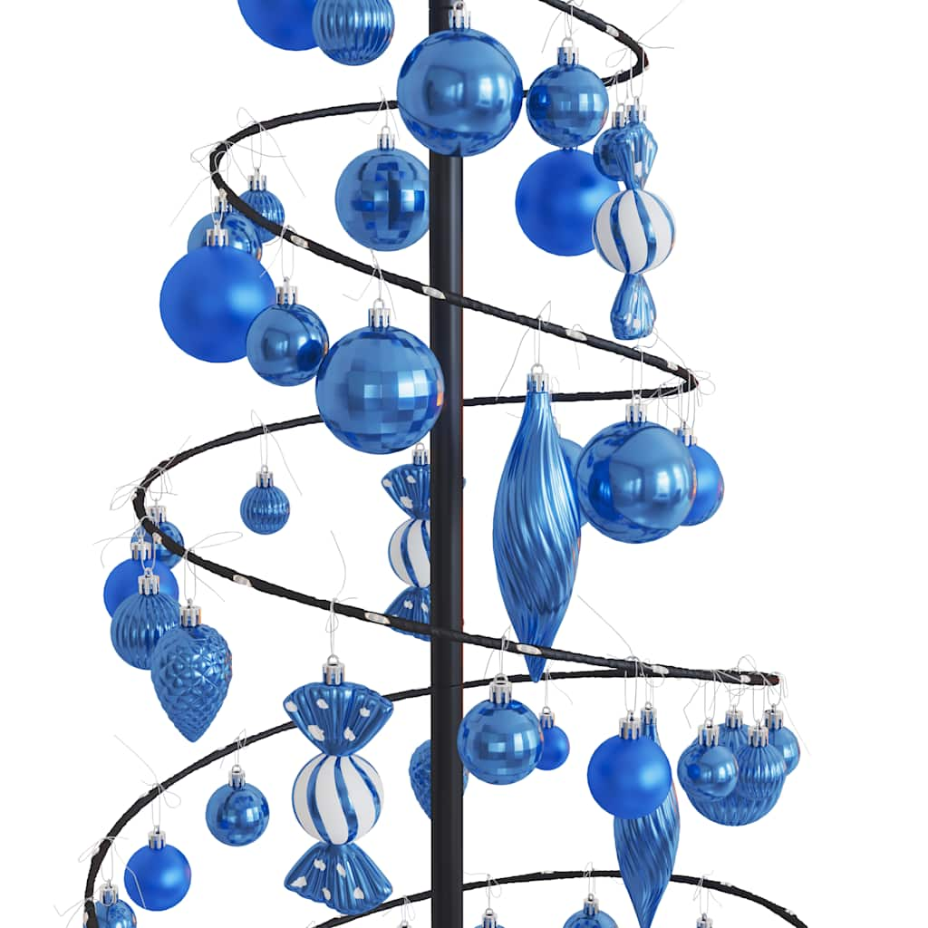 Kerstboom lichtkegel met kerstballen 100 LED's warmwitte 150 cm