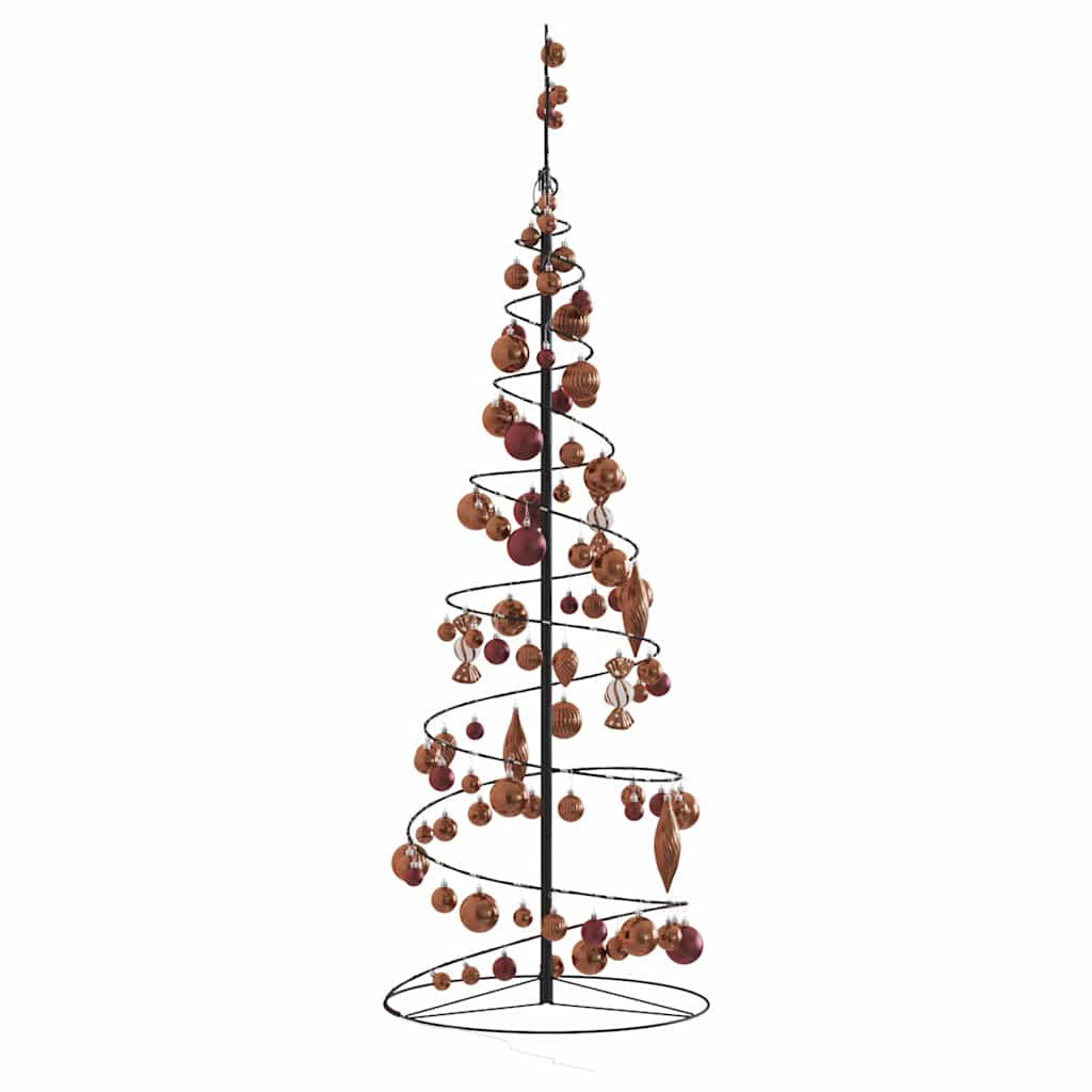 Kerstboom lichtkegel met kerstballen 100 LED's warmwitte 150 cm