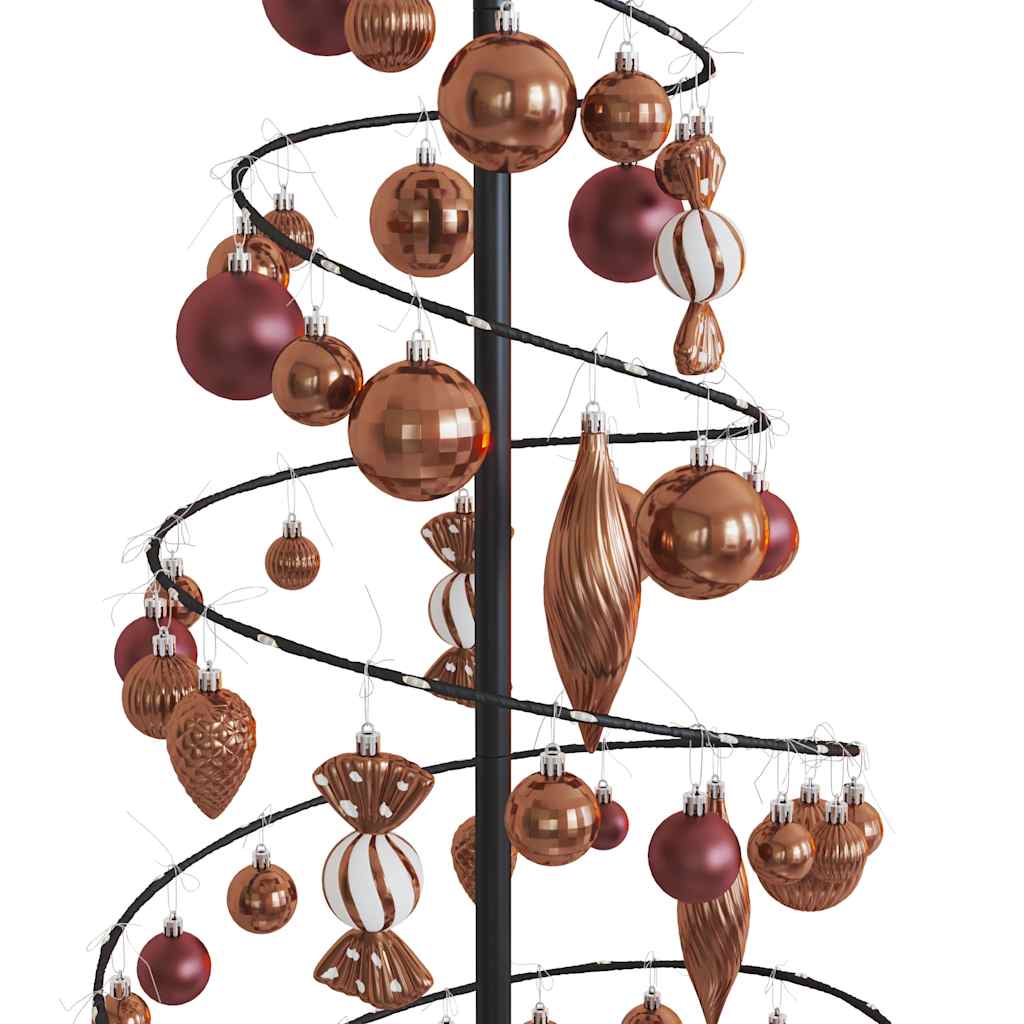 Kerstboom lichtkegel met kerstballen 100 LED's warmwitte 150 cm