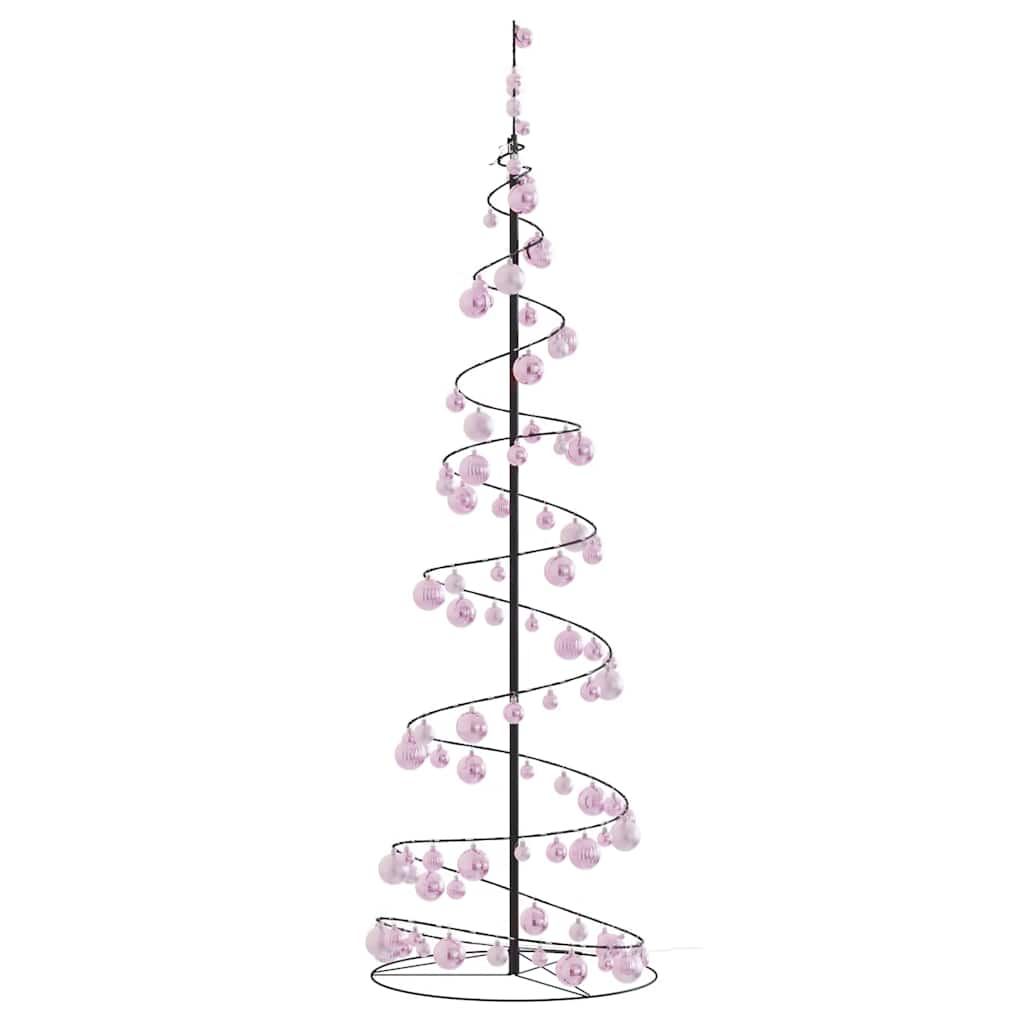 Kerstboom lichtkegel met kerstballen 120 LED's warmwitte 180 cm