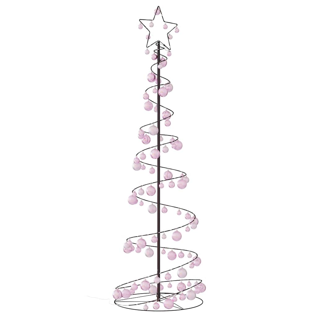 Kerstboom lichtkegel met kerstballen 120 LED's warmwitte 180 cm