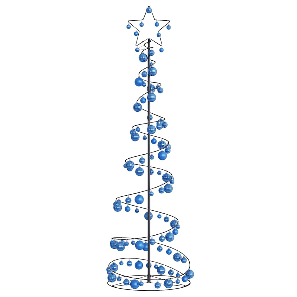 Kerstboom lichtkegel met kerstballen 120 LED's warmwitte 180 cm