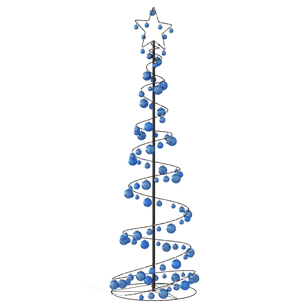 Kerstboom lichtkegel met kerstballen 120 LED's warmwitte 180 cm