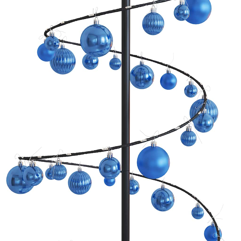 Kerstboom lichtkegel met kerstballen 120 LED's warmwitte 180 cm