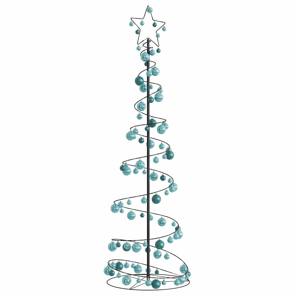 Kerstboom lichtkegel met kerstballen 120 LED's warmwitte 180 cm