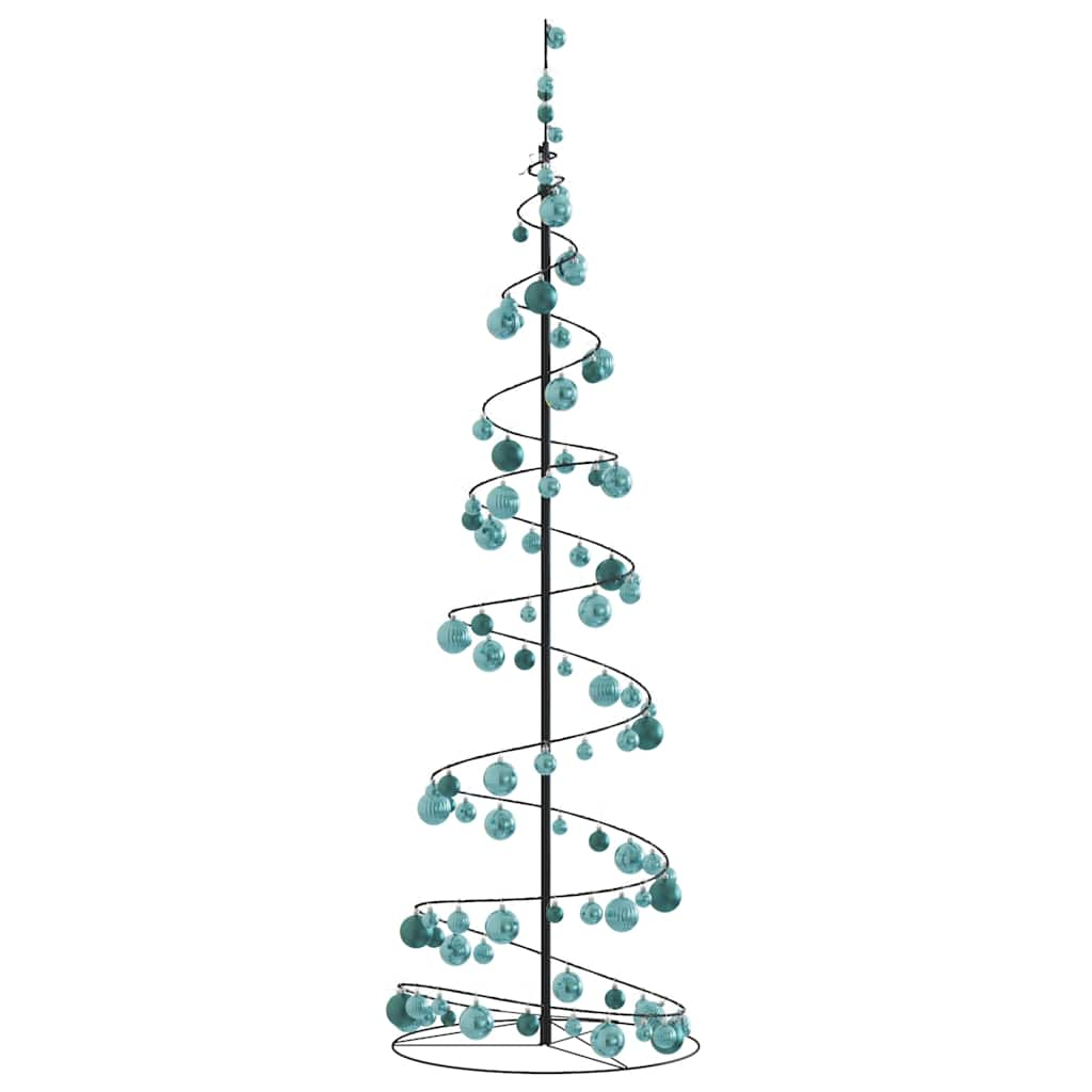 Kerstboom lichtkegel met kerstballen 120 LED's warmwitte 180 cm