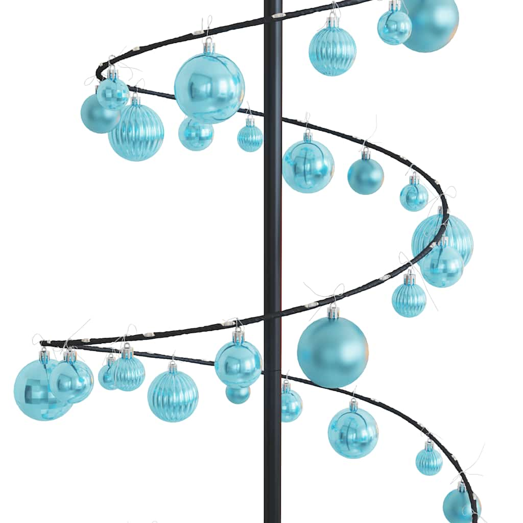 Kerstboom lichtkegel met kerstballen 120 LED's warmwitte 180 cm