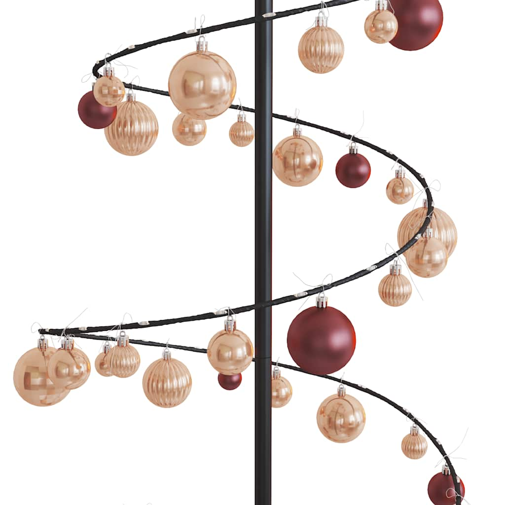 Kerstboom lichtkegel met kerstballen 120 LED's warmwitte 180 cm