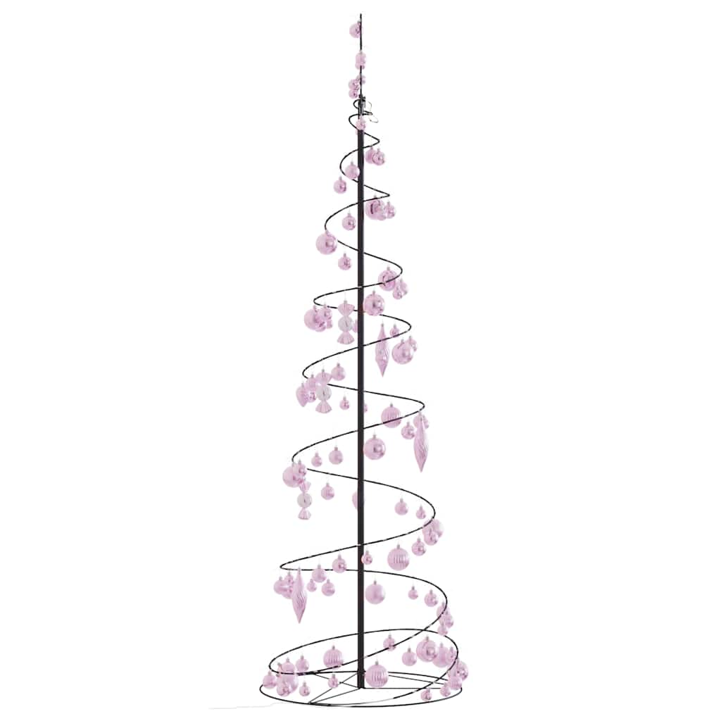 Kerstboom lichtkegel met kerstballen 120 LED's warmwitte 180 cm