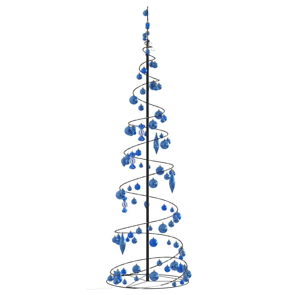 Kerstboom lichtkegel met kerstballen 120 LED's warmwitte 180 cm