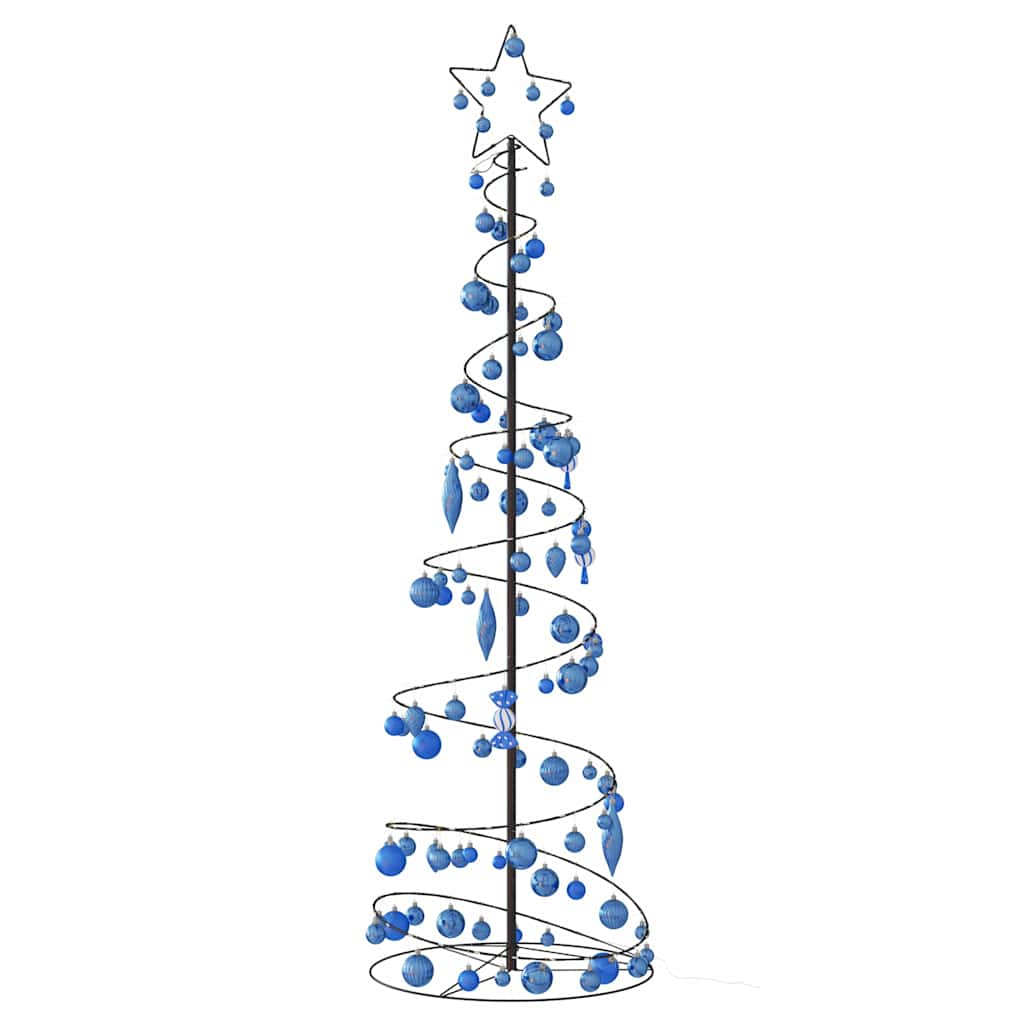 Kerstboom lichtkegel met kerstballen 120 LED's warmwitte 180 cm