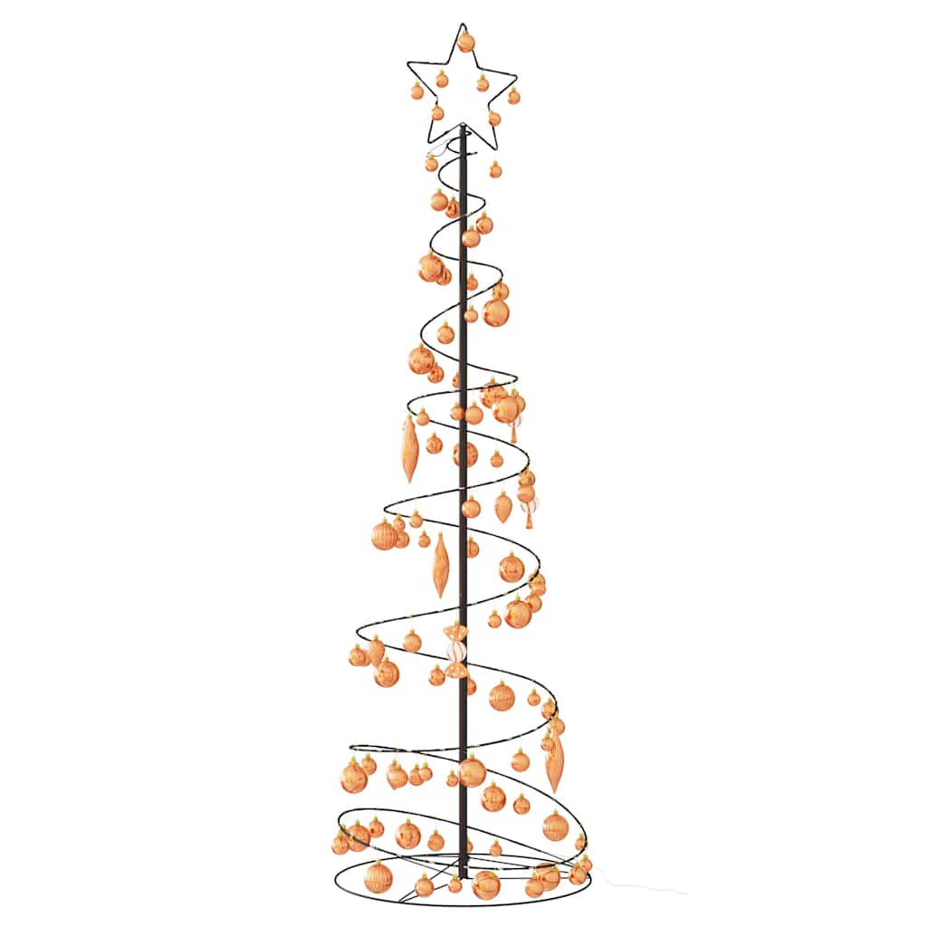 Kerstboom lichtkegel met kerstballen 120 LED's warmwitte 180 cm