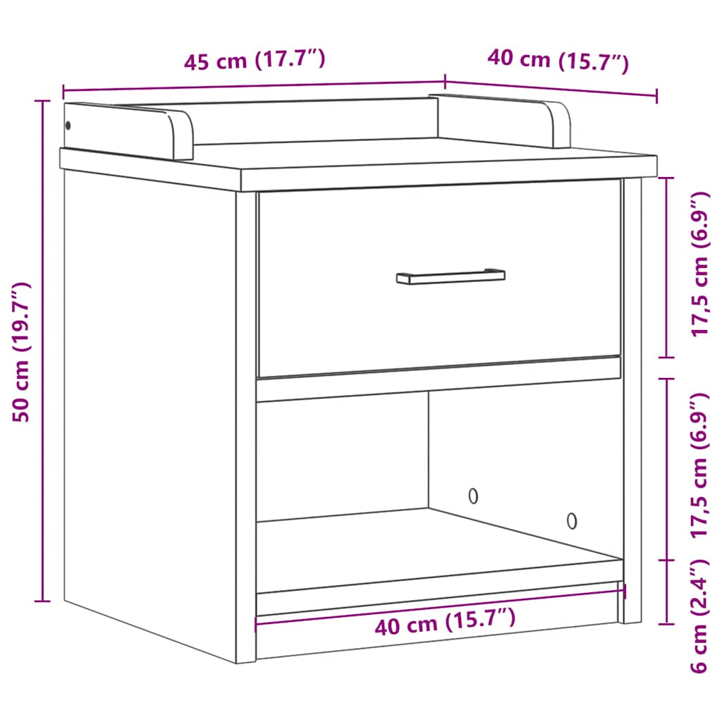 Gangbankje SANDNES wit 45x40x50 cm massief grenenhout