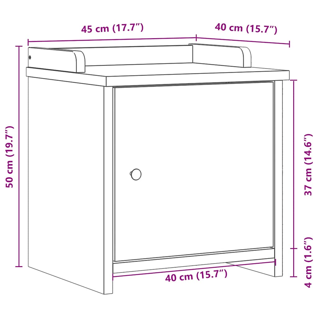 Gangbankje SANDNES 45x40x50 cm massief grenenhout