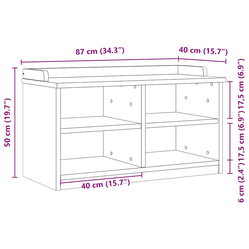 Gangbankje SANDNES wit 87x40x50 cm massief grenenhout