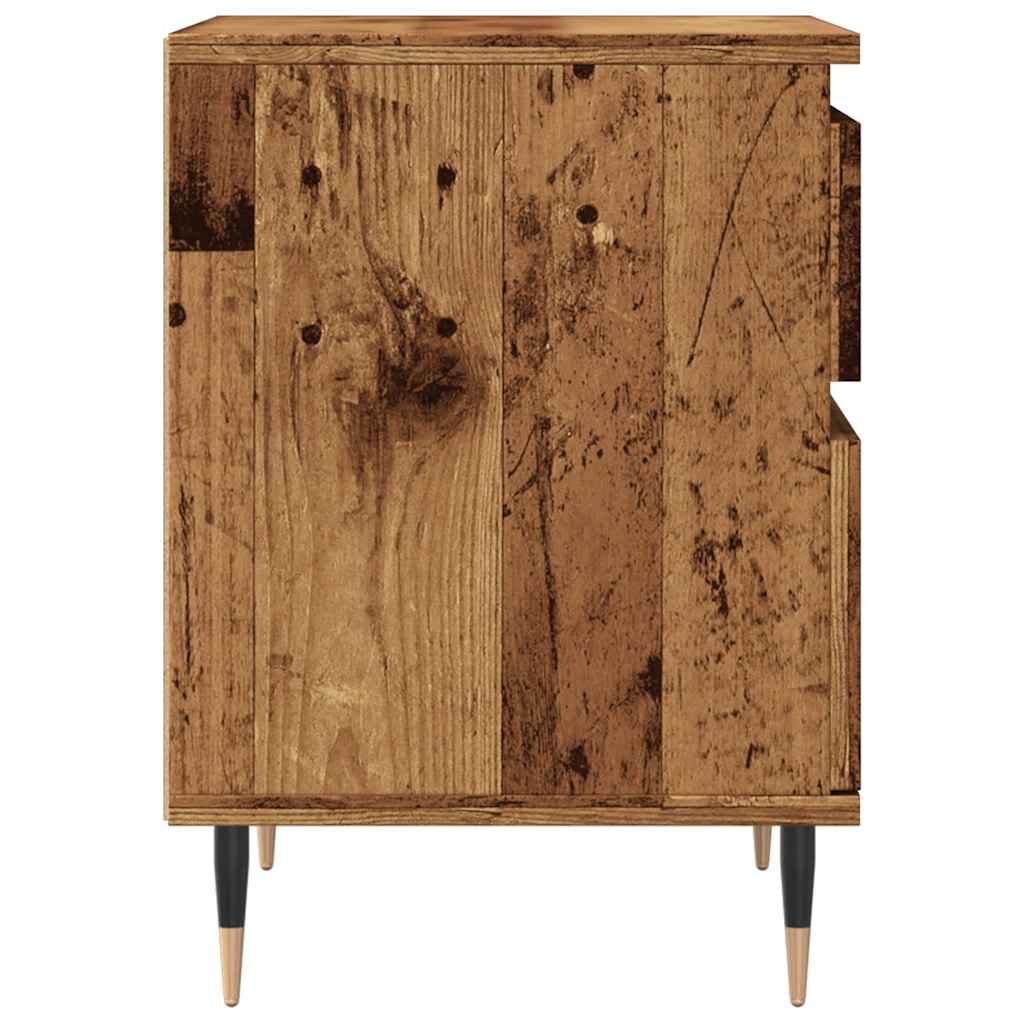 Nachtkastjes 2 st 40x35x50 cm bewerkt hout oud houtkleurig