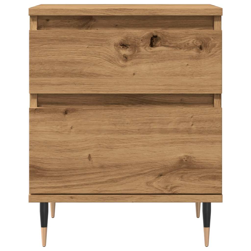 Nachtkastjes 2 st 40x35x50cm bewerkt hout artisanaal eikenkleur