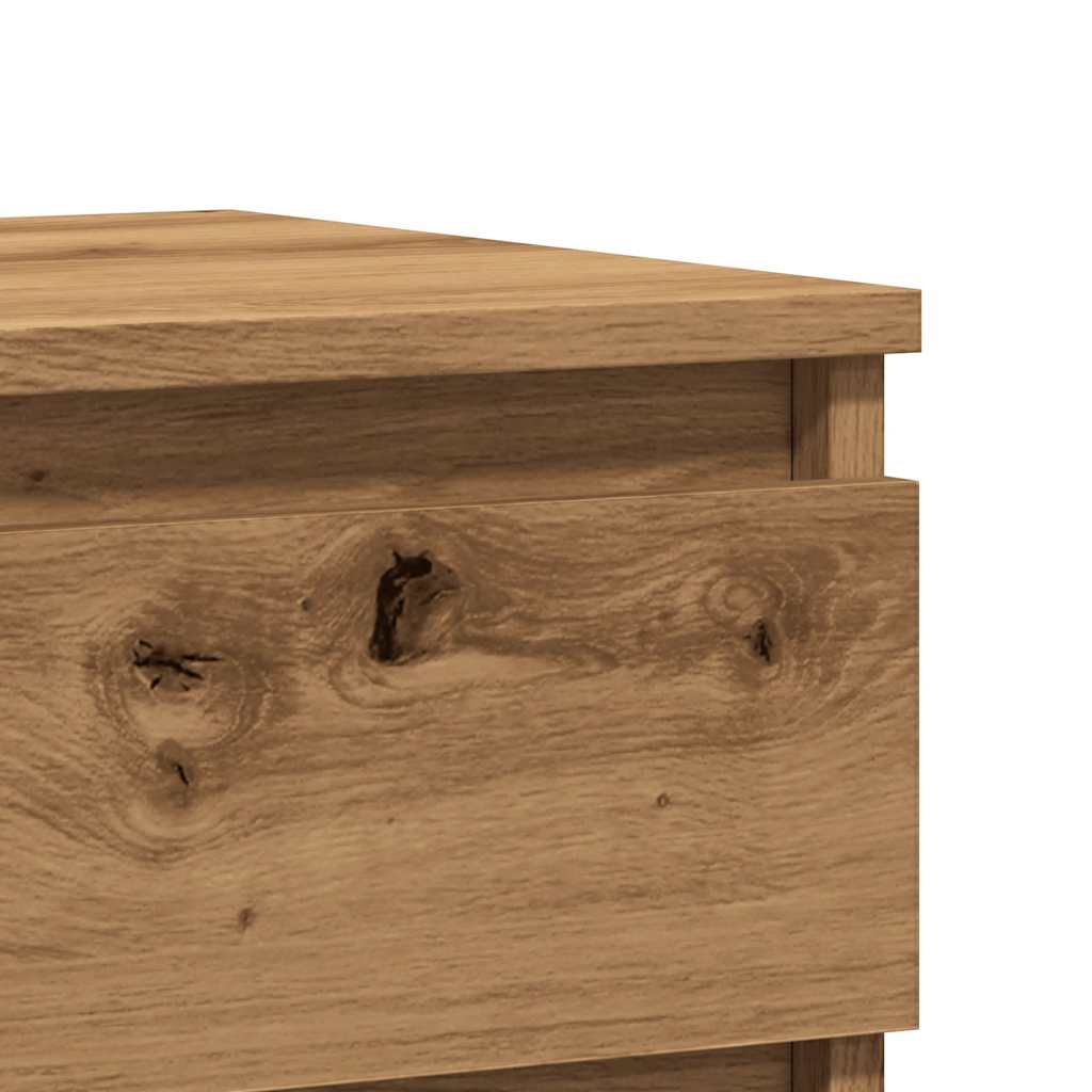 Nachtkastjes 2 st 40x35x50cm bewerkt hout artisanaal eikenkleur