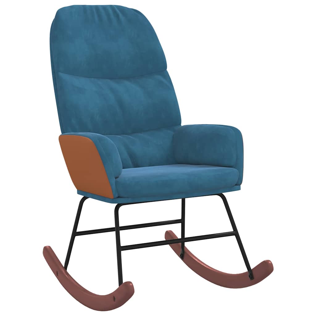Schommelstoel fluweel blauw