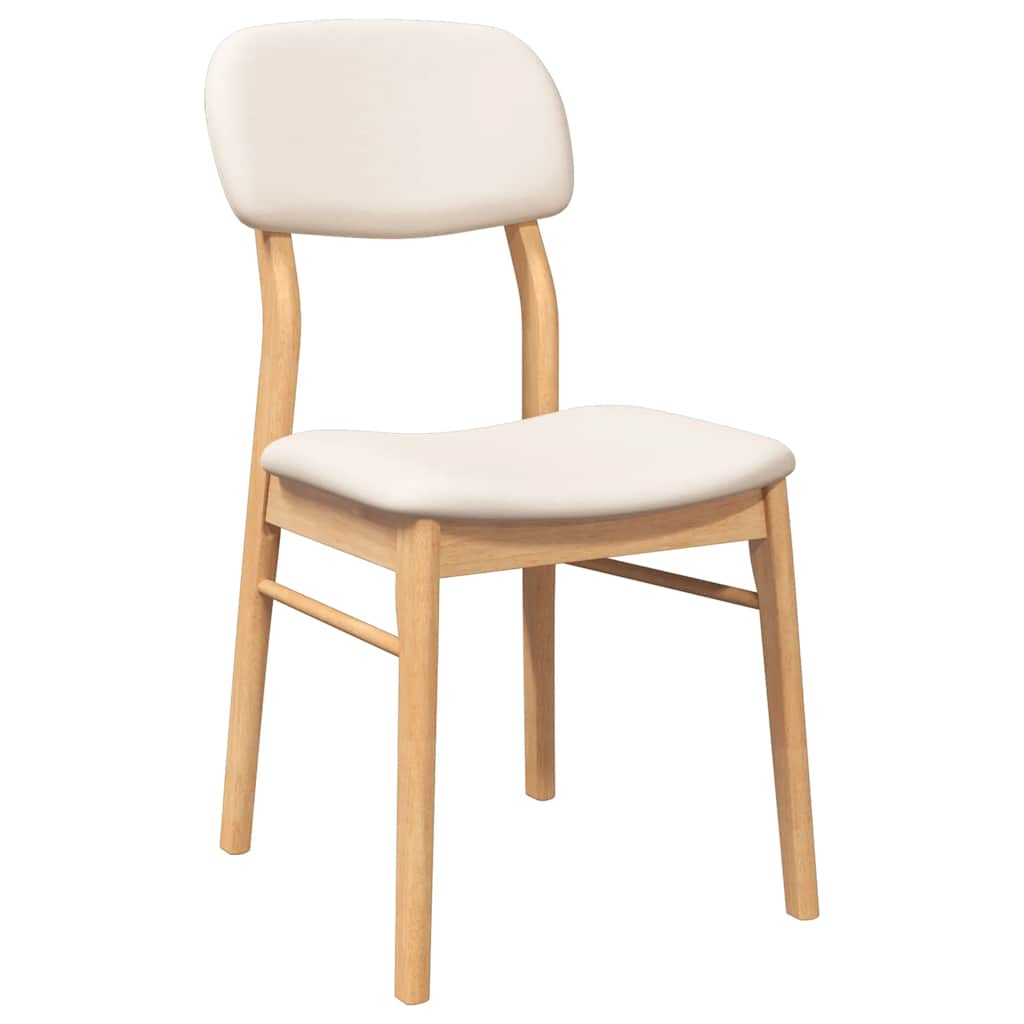 Eetkamerstoelen met kussens 2 st massief hout naturel rubber