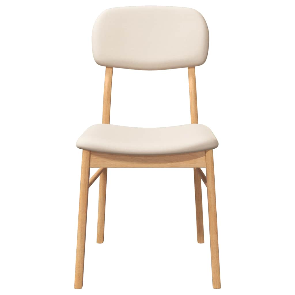 Eetkamerstoelen met kussens 2 st massief hout naturel rubber