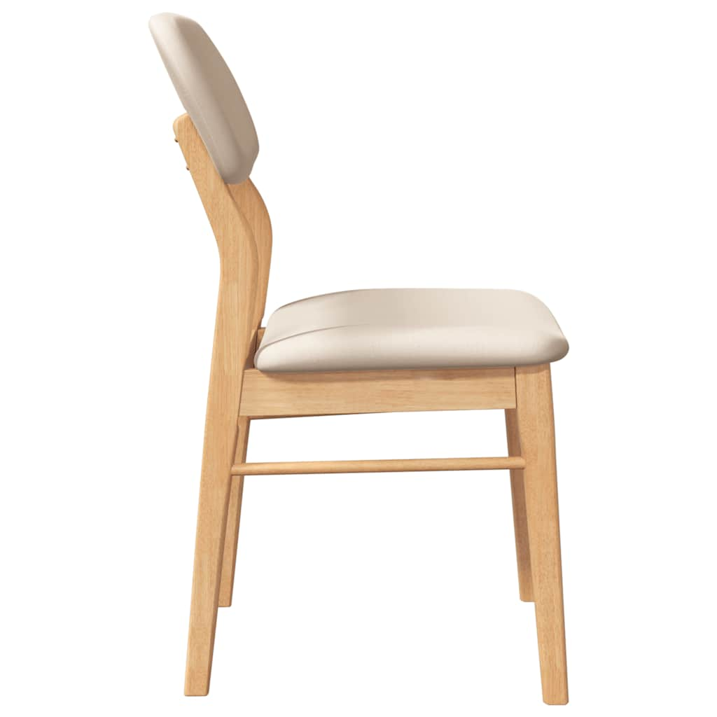 Eetkamerstoelen met kussens 2 st massief hout naturel rubber