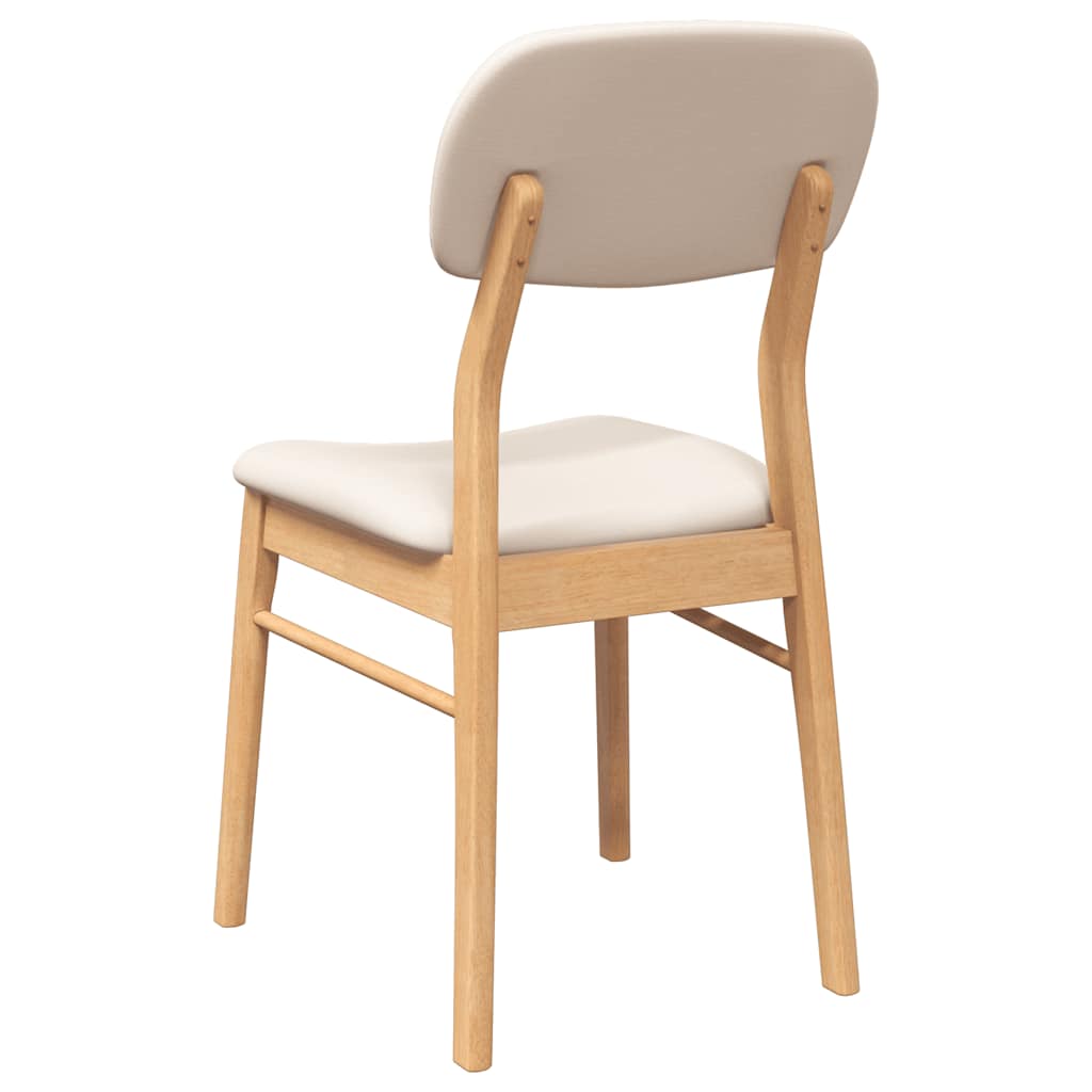 Eetkamerstoelen met kussens 2 st massief hout naturel rubber