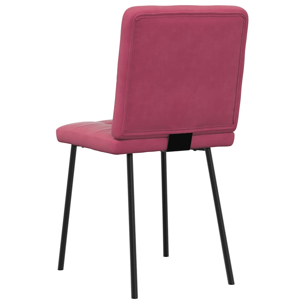 Eetkamerstoelen 4 st fluweel wijnrood