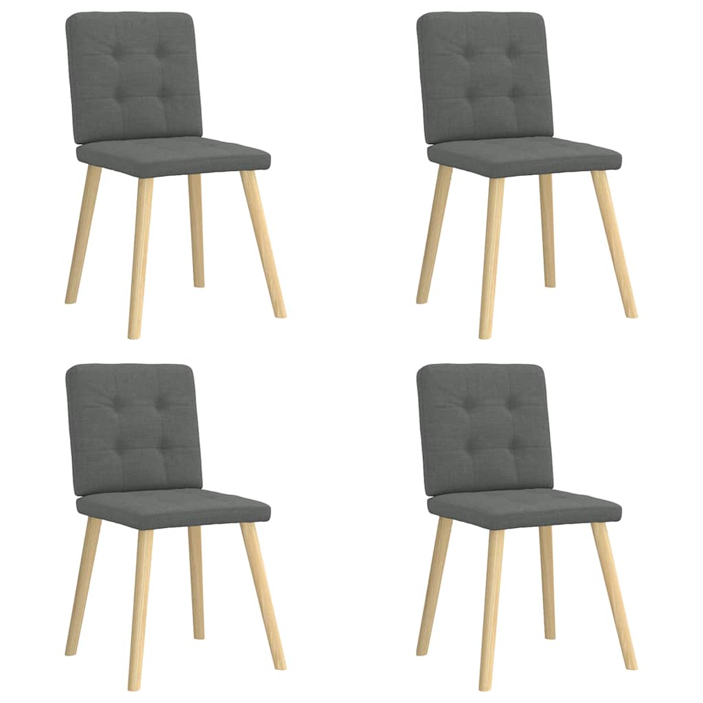 Eetkamerstoelen 4 st stof donkergrijs