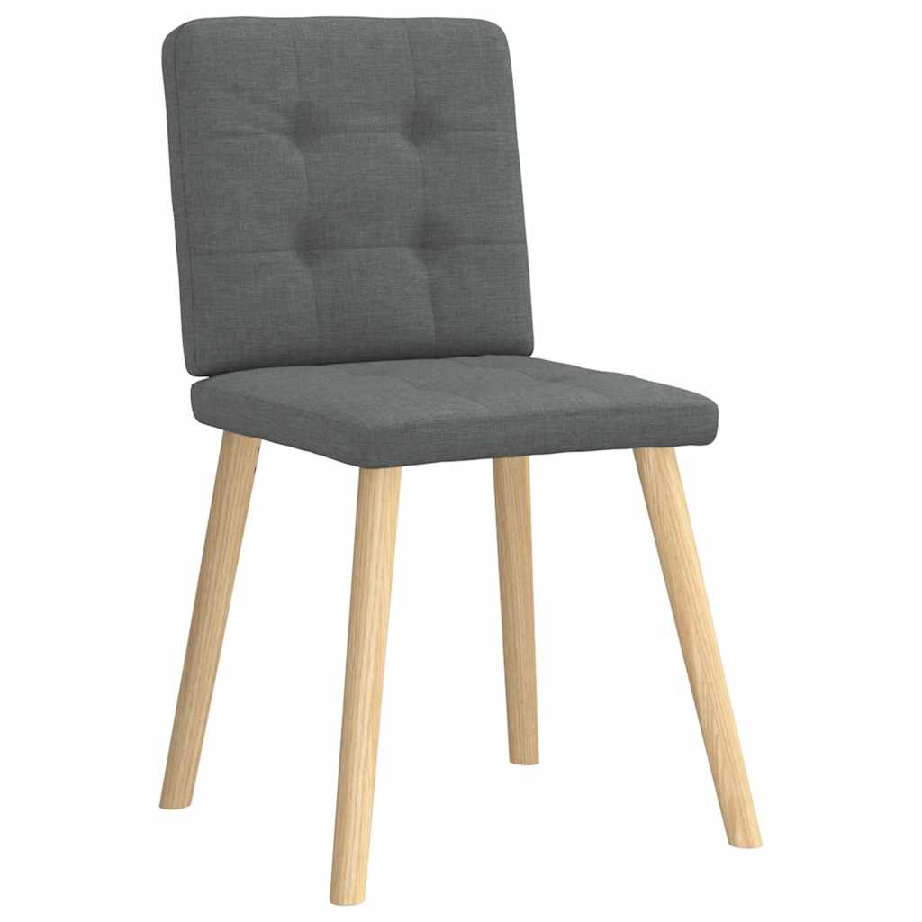 Eetkamerstoelen 4 st stof donkergrijs