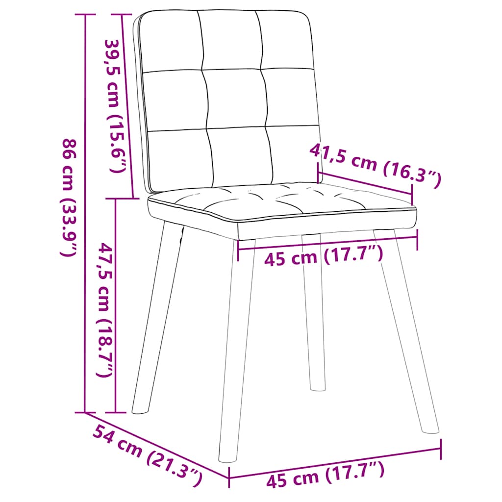 Eetkamerstoelen 4 st stof donkergrijs