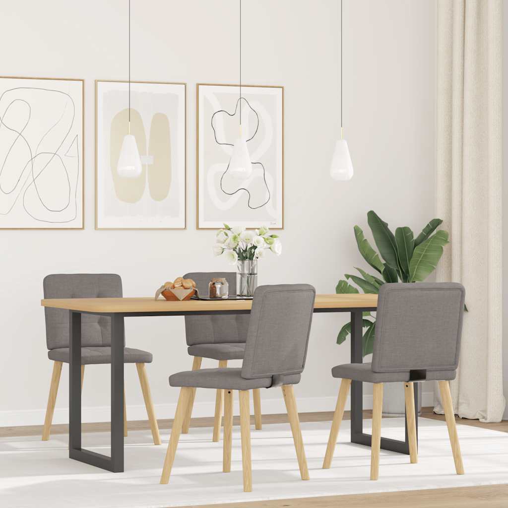 Eetkamerstoelen 4 st draaibaar stof taupe