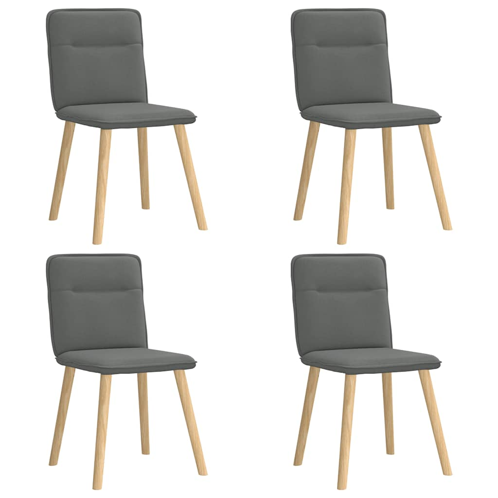 Eetkamerstoelen 4 st stof donkergrijs