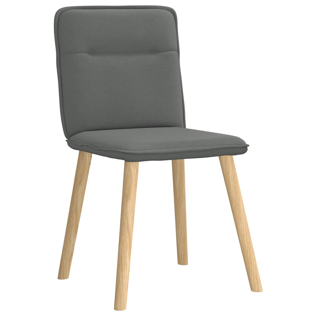 Eetkamerstoelen 4 st stof donkergrijs