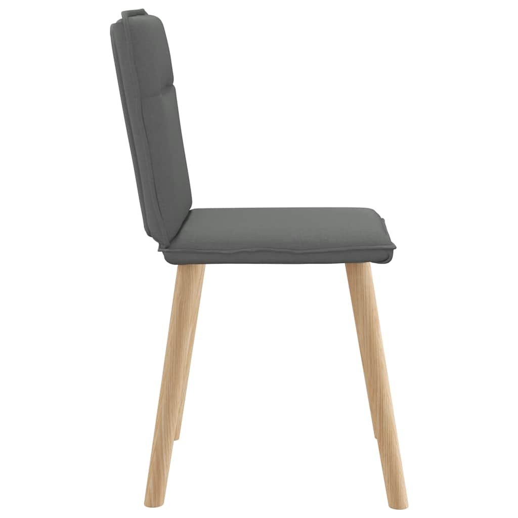 Eetkamerstoelen 4 st stof donkergrijs