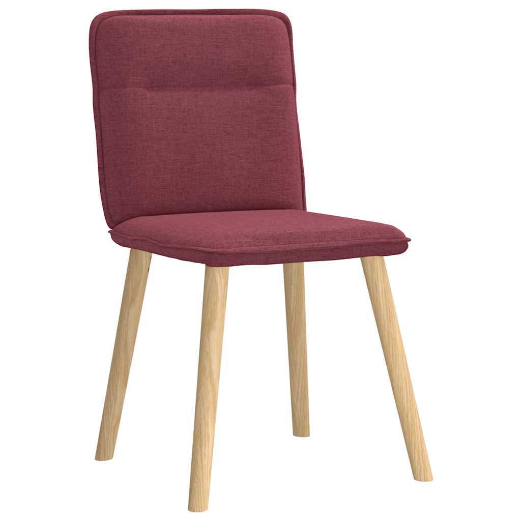 Eetkamerstoelen 4 st stof wijnrood