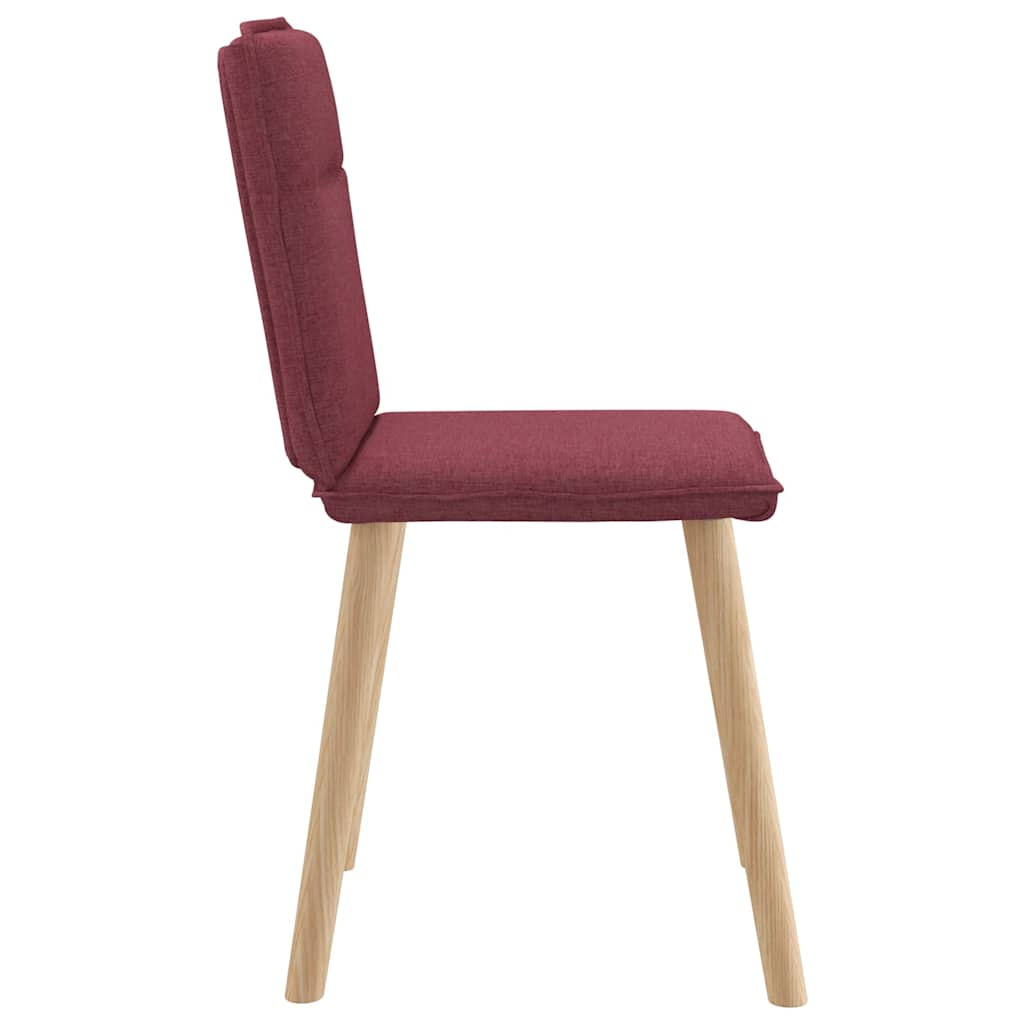 Eetkamerstoelen 4 st stof wijnrood