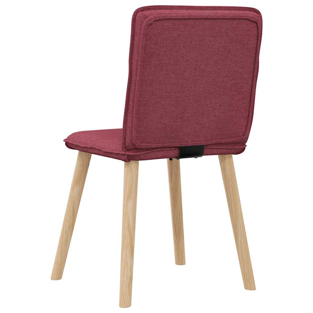 Eetkamerstoelen 4 st stof wijnrood