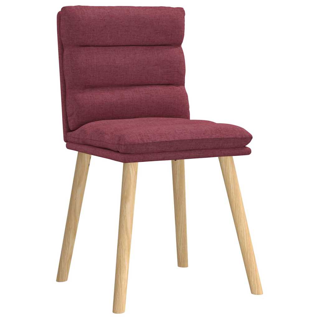 Eetkamerstoelen 4 st stof wijnrood