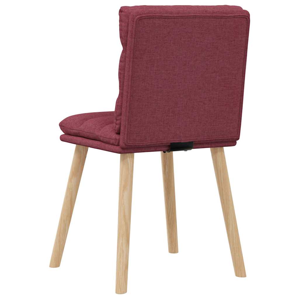 Eetkamerstoelen 4 st stof wijnrood