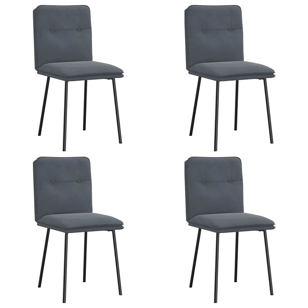 Eetkamerstoelen 4 st fluweel donkergrijs