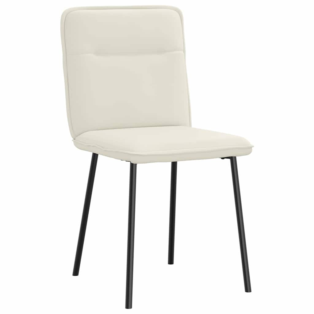 Eetkamerstoelen 6 st fluweel crèmekleurig