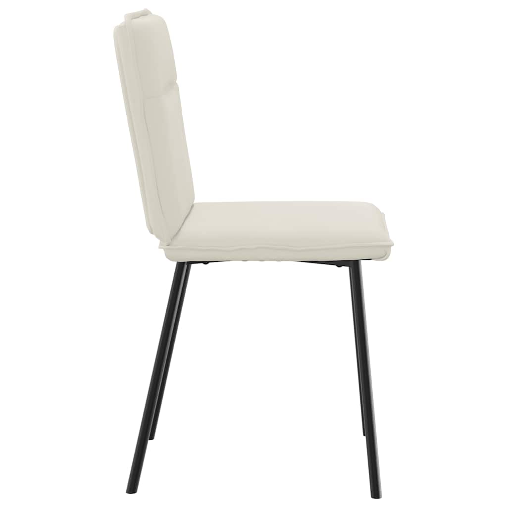 Eetkamerstoelen 6 st fluweel crèmekleurig